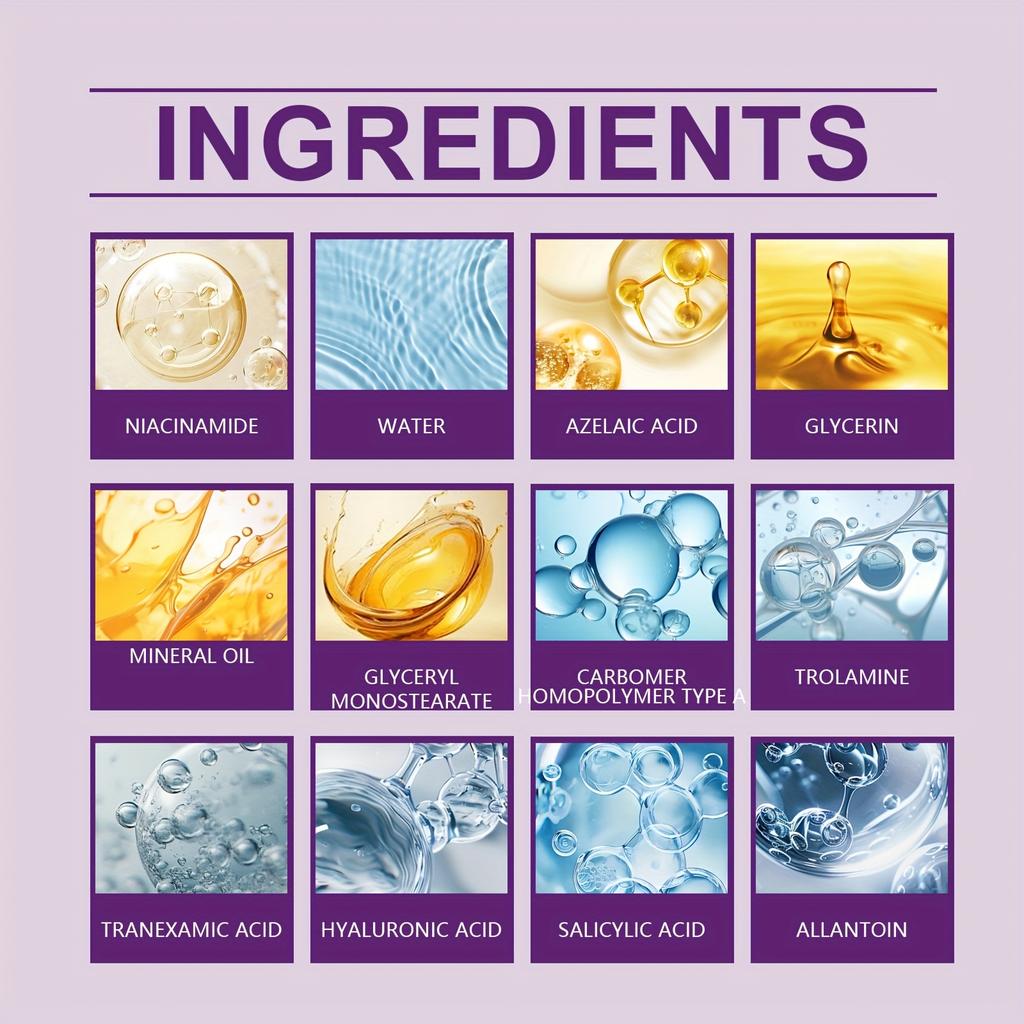 1 pezzo Crema Idratante Viola 30g con Niacinamide Acido Azelaico Ialuronico Salicilico Pulizia Delicata Idratante Rassodante Levigante per Tutti i Tipi di Pelle