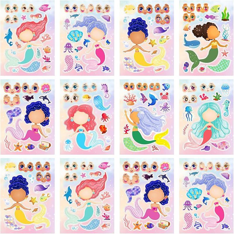 24 Sheets 8.27''×5.9'' Make Your Own Robot Stickers for Kids Toddlers, Make a Face Stickers for Kids Party Favors Activities