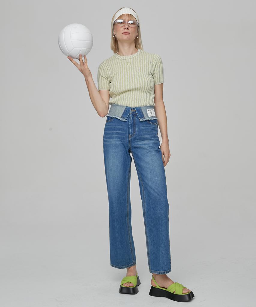 EN OR Foldover High-Rise Denim - Blue