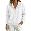 Women's V-Neck Long Sleeve Pullover Sweatshirt Color Casual Top for Everyday Wear