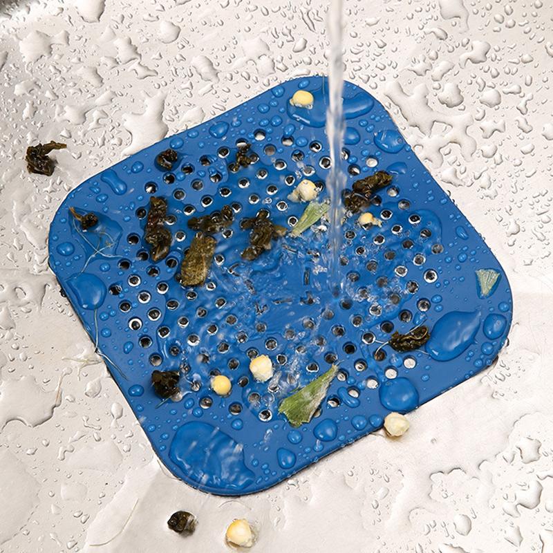 WTEMPO 1 buc pătrat baie duș filtru de păr chiuvetă filtru anti-înfundare cadă duș covoraș de scurgere de pardoseală covoraș din silicon pentru chiuvetă de bucătărie unelte pentru baie