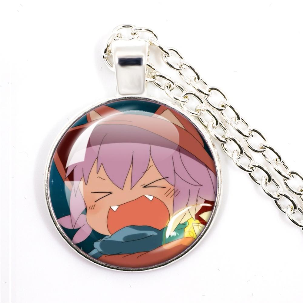 Niko Oneshot Necklace Anime Creative Cartoon Niko Pancakes Glass Cabochon Pendant Necklace Charm Jewelry Gift Jewelry