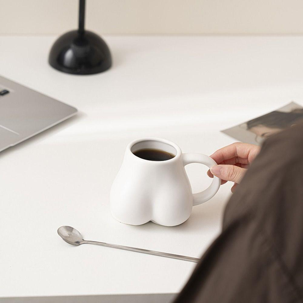 Porslinskaffemugg Butt Kroppsform Tekopp Gåva Keramisk Mugg Hushåll