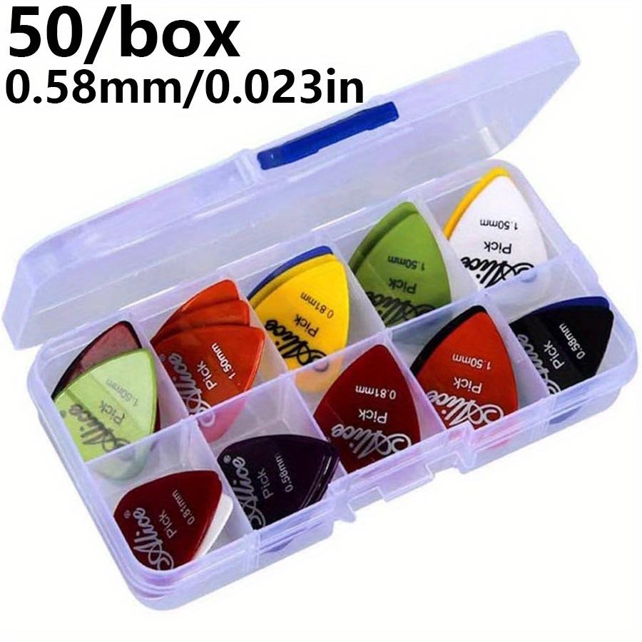 

50pcs/box Alice Guitar Picks Plastic Colorful Guitar Paddles with Transparent Storage Box for Bass Ukulele Music Equipment JXB