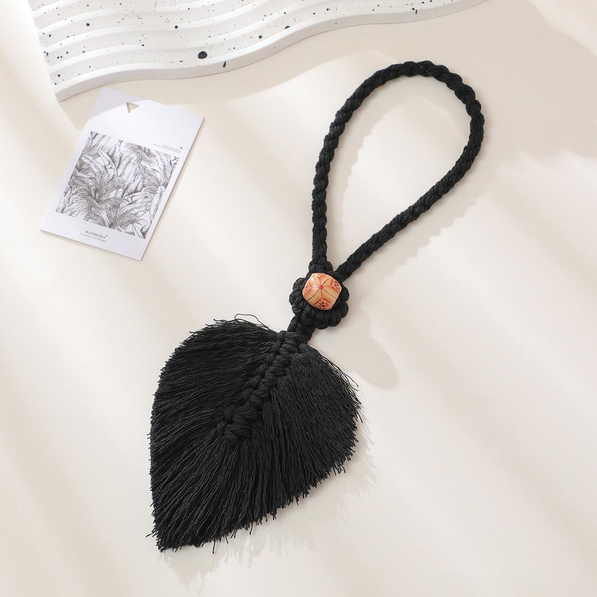 

Cotton and linen handmade curtain straps hand woven leaf curtain straps accessories Bohemian style tassels window shade buckles