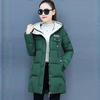 Winter Women Parkas Casual Hooded Jackets Autumn Warm Letter Print Long Female Coat Zipper Outerwear