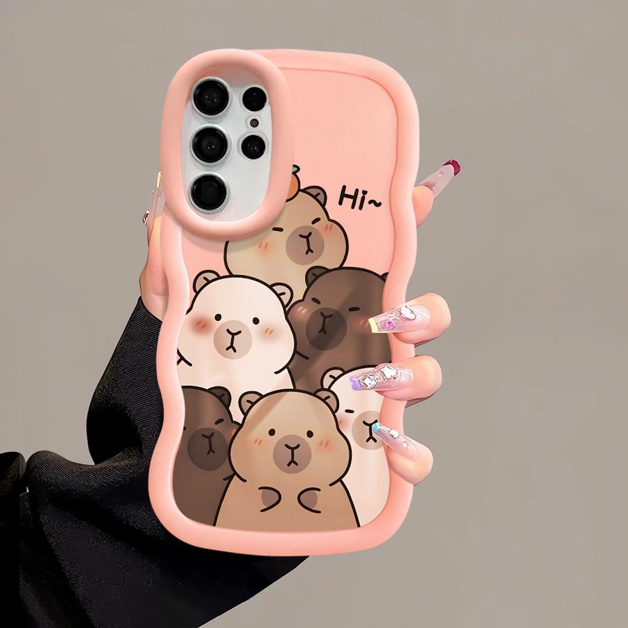 Case for Samsung Galaxy S23 Plus S22 Ultra S25 A26 S20 FE A25 S21 S24 Soft Phone Cover A35 A24 A55 A36 A54 A34 Capybara Cute