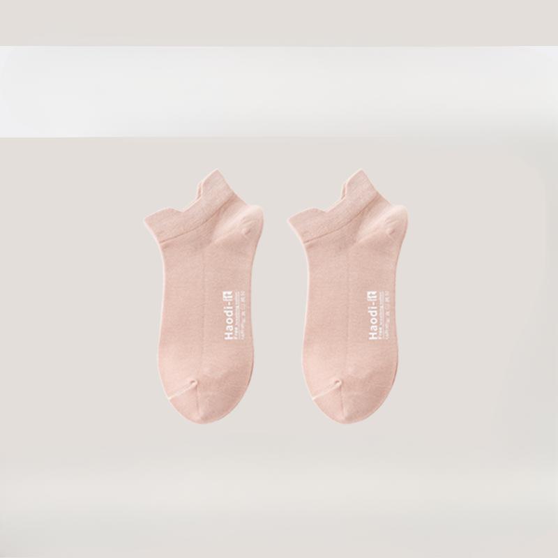 Summer Pure Cotton Shallow-mouthed Anti-pilling Invisible Socks That Won't Fall Off and Summer Thin Solid-colored Women's Boat Socks