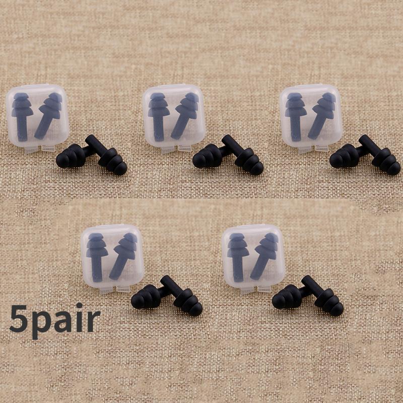 10Pairs Silicone Earplugs Noise Reduction Comfort Earplugs Soft Waterproof Swimming Waterproof Insulation Cancelling For Sleep