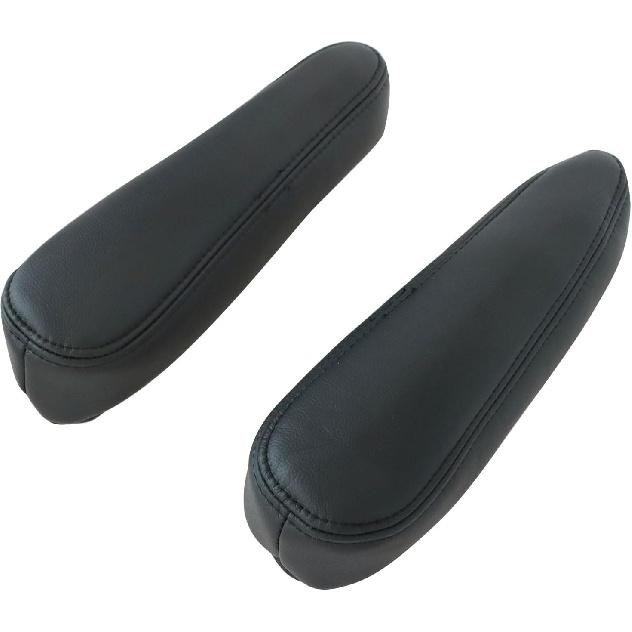 SecosAutoparts 2 Stück Ersatz Leder Mittelkonsole Sitz Armlehne Abdeckung Schwarz Kompatibel mit Infiniti QX56 2004 2005 2006 2007 2008 2009 2010