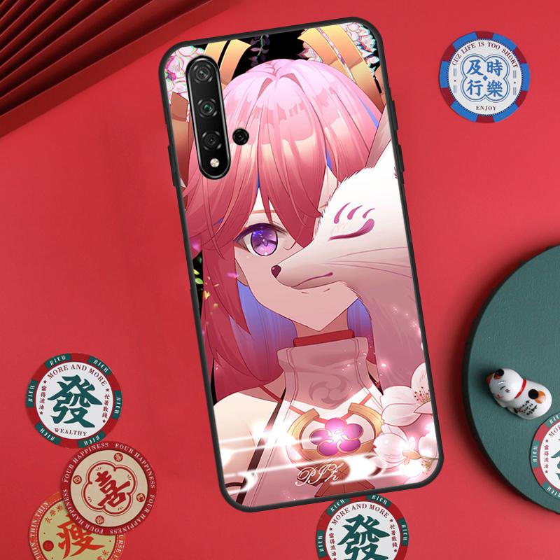 Genshin Impact Yae MIko For Huawei Nova Y73 Y72 Y90 Y70 Y60 Y91 Y61 12s 12i 11i 8i 9 10 SE P40 Lite P60 P30 Pro Case