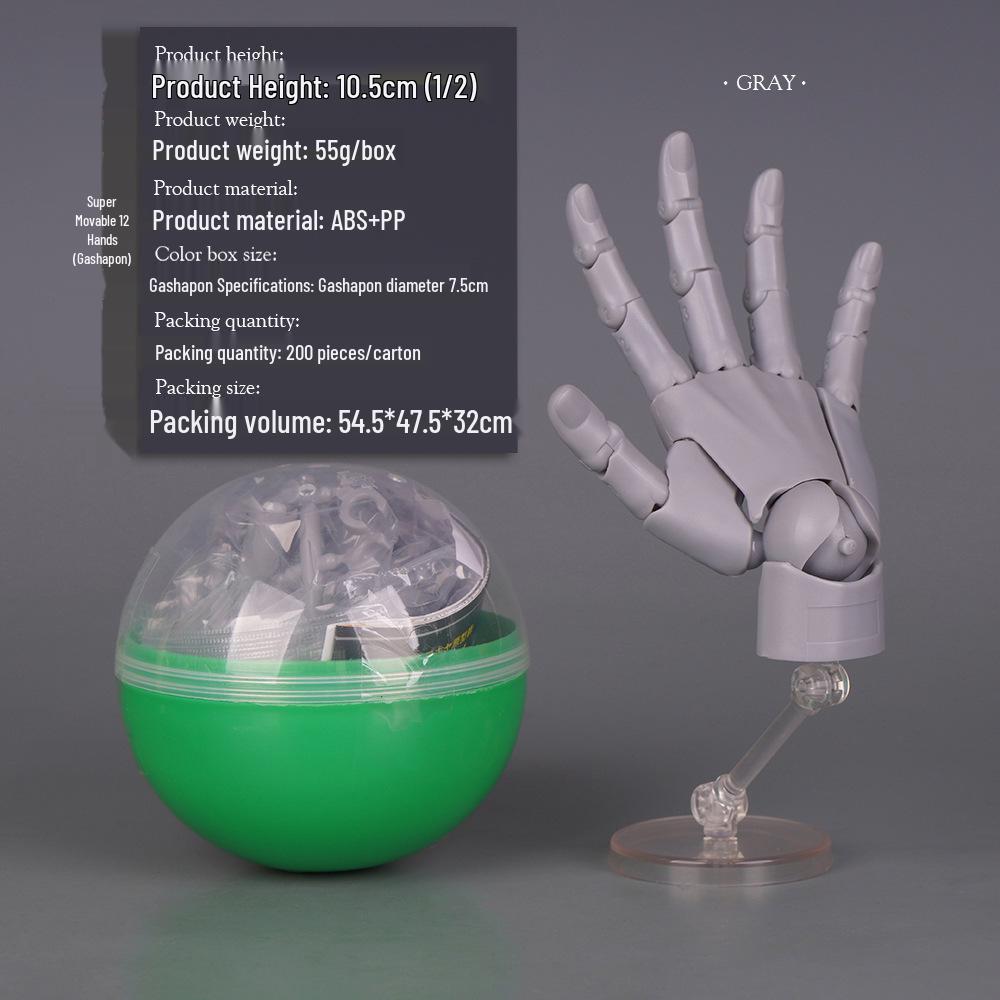 Mini 1/2 Scale Gashapon Palm Model: Super Movable Finger Joints - Left & Right Hands for Drawing & Sketching