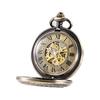 TREEWETO Автоматичний механічний кишеньковий годинник Half Hunter Case Steampunk Skeleton Dial Чоловіки Жінки Жінки