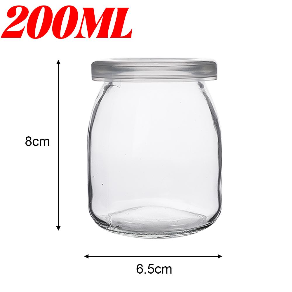 100/150/200ML Pudding Glass Bottle with PE Lids Clear Jars for Yogurt Jam Honey Home Kitchen Baking Accessories Creative Gifts