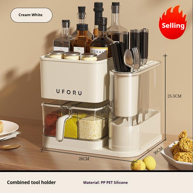 Kitchen multifunctional storage rack, new combination knife holder, chopstick cage, integrated storage, seasoning supplies, home