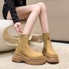 New Style Women's Short Boots Autumn Winter Knitted Slimming Elastic Ankle Boots Woman Height Increasing Casual Platform Shoes
