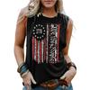 Summer USA American Flag 3D Print Tank Tops Sexy Woman Streetwear Y2k Tops Oversized Vest Off Shoulder Sleeveless Woman Camisole