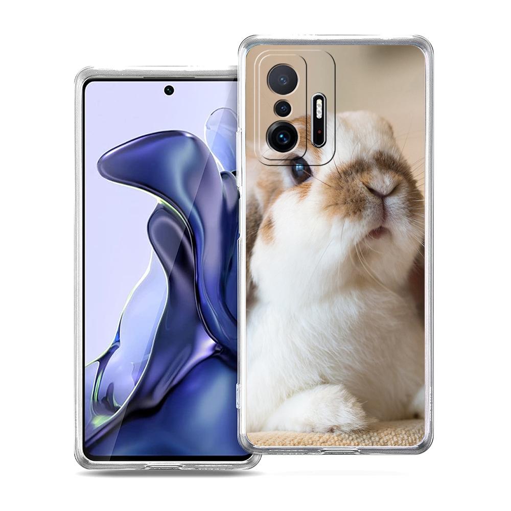 Cute White Baby Rabbits Phone Case For Xiaomi Mi Poco X6 X5 NFC X3 F6 F5 Pro F4 F3 15 14T 14 13T 12T 12 13 Lite 11 Clear Cover
