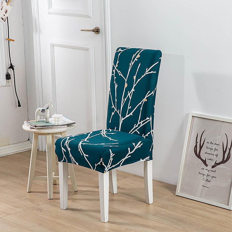 New Color High Gram Heavy Printing Elastic Backrest Integrated Chair Cover Household Hotel Anti-Fouling Dining Table Chair Cover