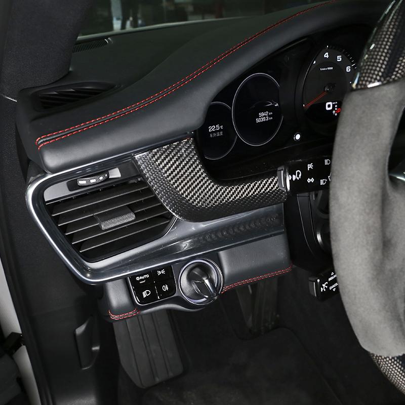 For Porsche Panamera 971 2017-2021 Real Carbon Fiber Car Central Dashboard Panel Decorative Cover Car Interior Accessories