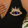 Crystal Pendant Luxury Badge Pin Hollow Out Banquet Clothes Pin Devil Eye Brooch Pin  Decoration