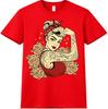 Pin Up Girl T Shirt Retro Rockabilly Tattoo Graphic Tee Vintage Casual Top