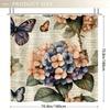1pc Vintage Hydrangea Shower Curtain - Pastel Colors, 71x71 Inch, Polyester, 12 Hooks, Hand Wash, Bathroom Decor