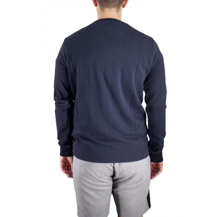 Cerruti 1881 Sweat-shirt col rond logo épaule Tirreno Bleu Marine Homme