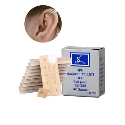 500 STÜCKE vergoldete 800 Gauss Magnetperlen Pellets Ohraufkleber Akupunkturpunkt Akupressur Entspannung Massage Gewichtsverlust Schlank