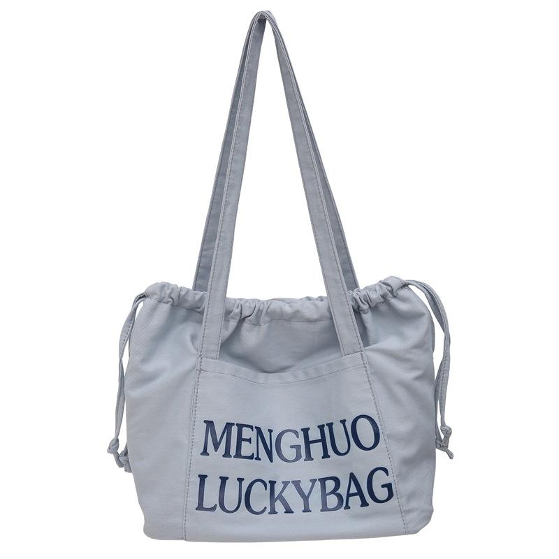 Джинсовая сумка женская сумка через плечо с завязками большая вместительная сумка-тоут — фото 24