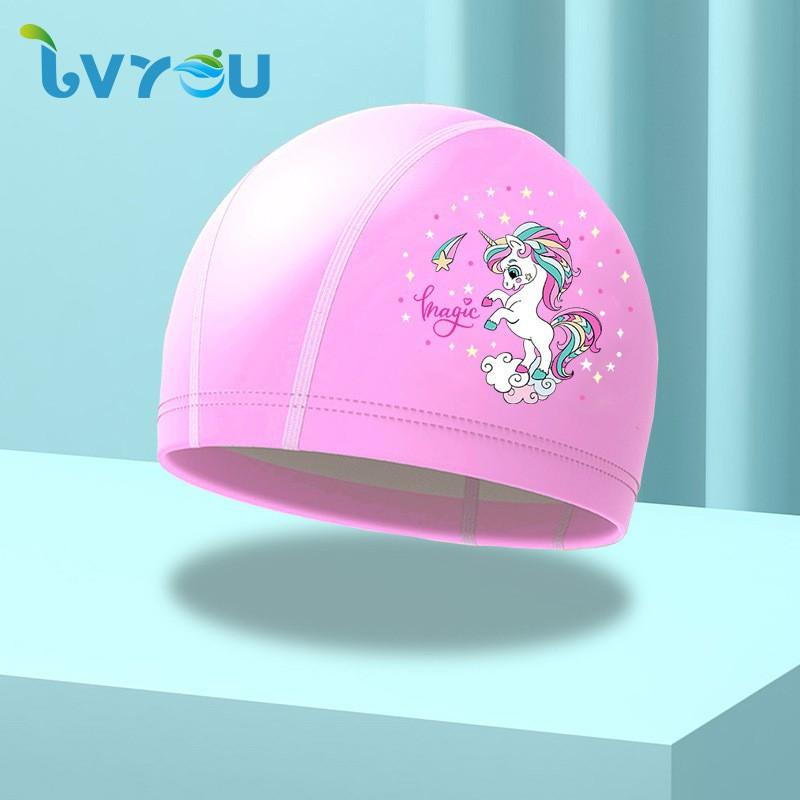New Children s Swimming Cap Is Waterproof Hair Care Comfortable PU Coated Cartoon
