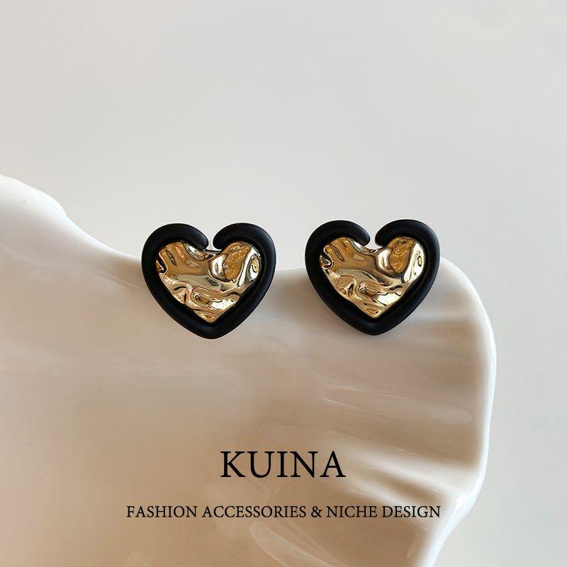 

Black Heart Vintage Earrings 2025 New Best Selling Accessible Luxury Fancy Delicate Earrings Women s Unique Square and round Face Earrings Black