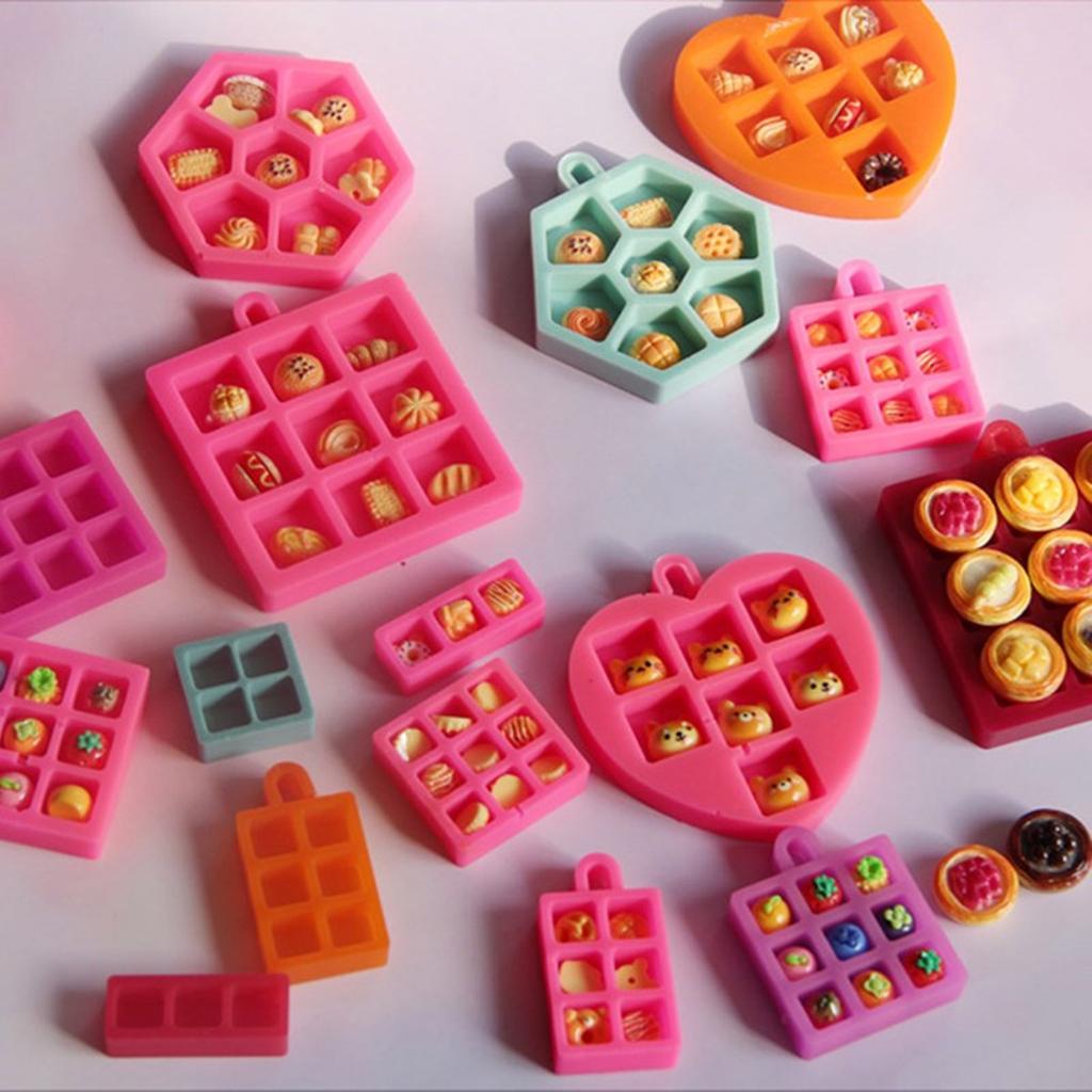 Miniatur Gitterform für winzige Lebensmittel-Bastelarbeiten Lebensmittelgeeignete Silikon-Tablettform Einfach zu verwenden DIY Mini Ausstellungsständer Zubehör