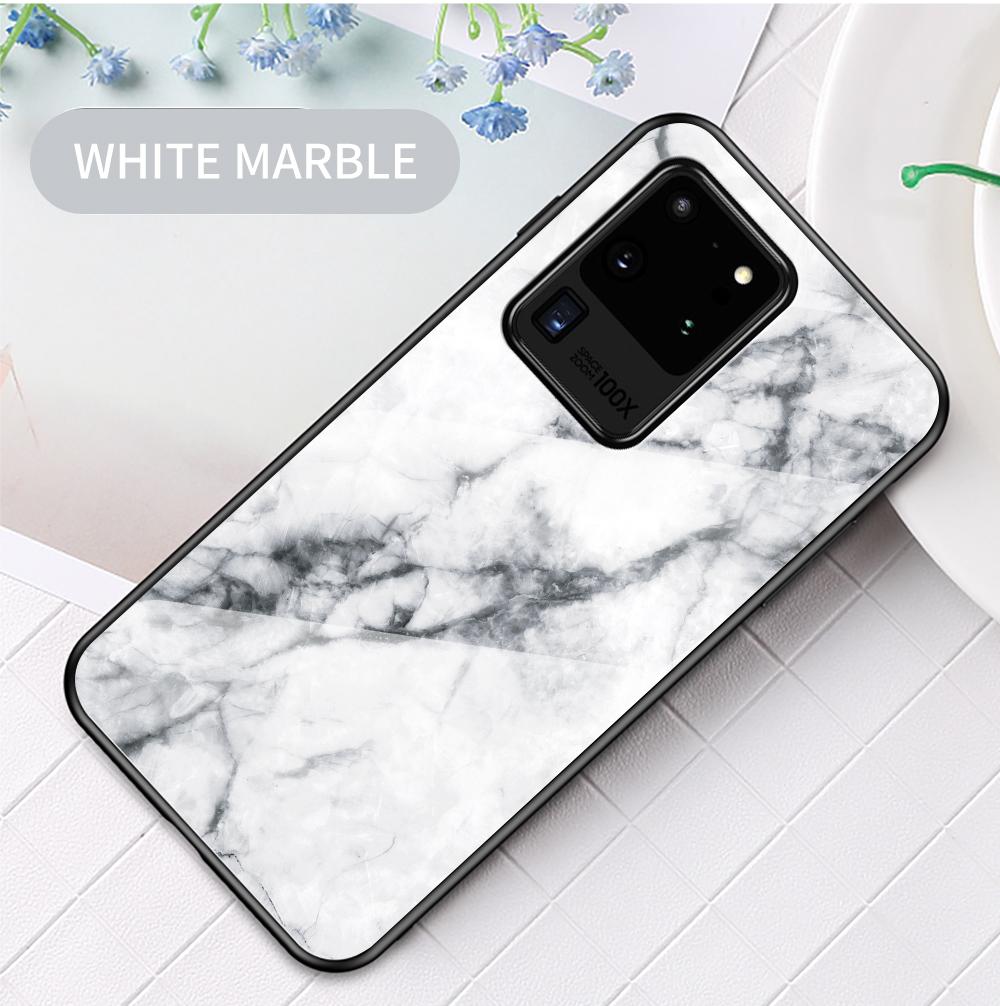 Casing For Samsung Galaxy Note 8 9 10 20 S8 S9 S20 Plus Lite S20 Ultra S10 Plus Lite S10e Case Marbled Tempered Glass Case Back Cover