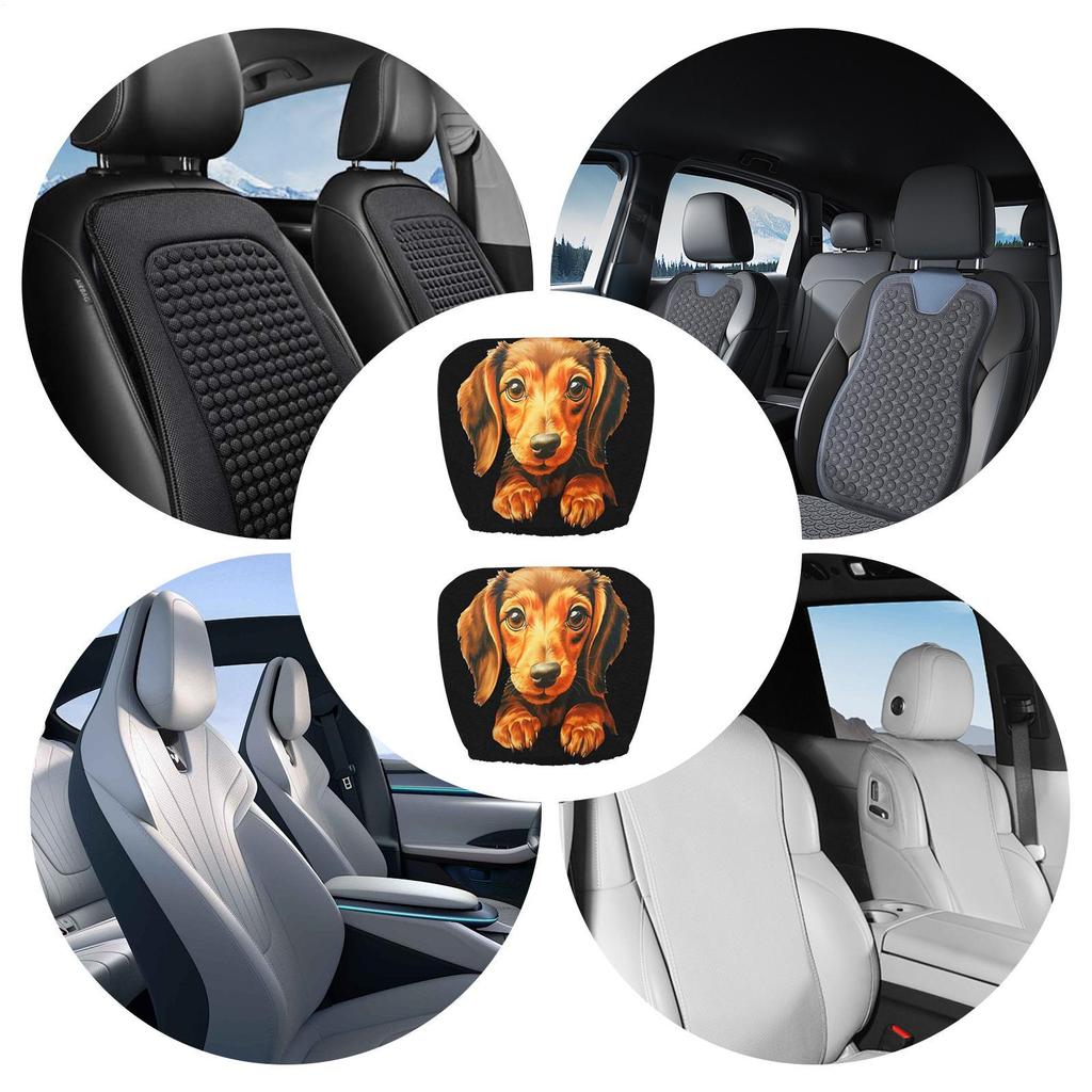 Head Rest Cover For Car Funny Car Seat Full Face Cover 2 Pieces Washable Automotive Halloween Decorations Interior Accessories