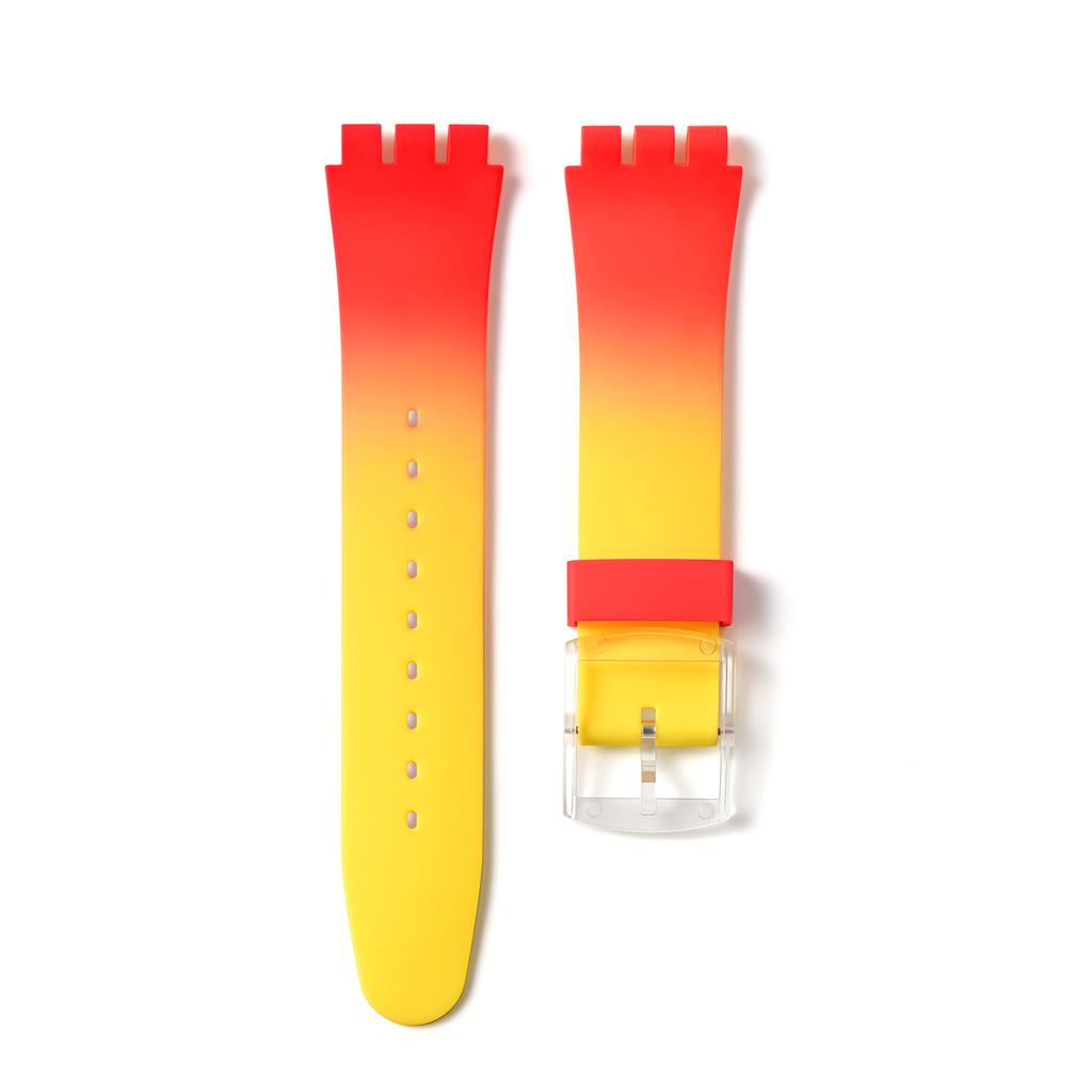 19mm Silicone Soft Bracelet for Swatch Colorful Rubber Watch Band  Sport Replacement Wrist Strap Accessories