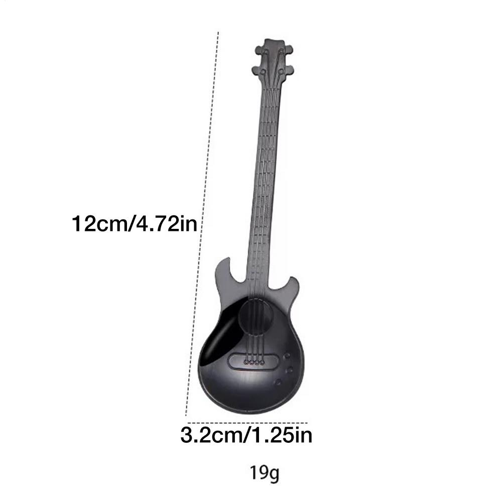 Stainless Steel Guitar Coffee Teaspoons Colorful Dessert Spoon Musical Guitar Demitasse Spoon for Mixing Dessert Ice Cream