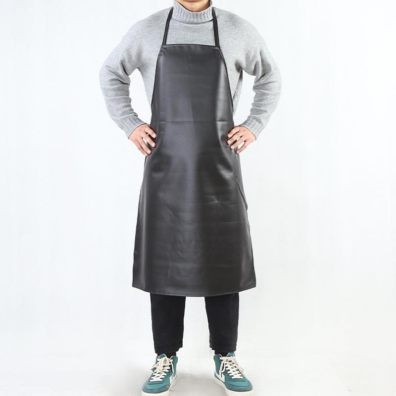 Men's Waterproof & Oil-Proof Leather Apron - Durable, Wear-Resistant, Long-Style for Cooking & Household Tasks
