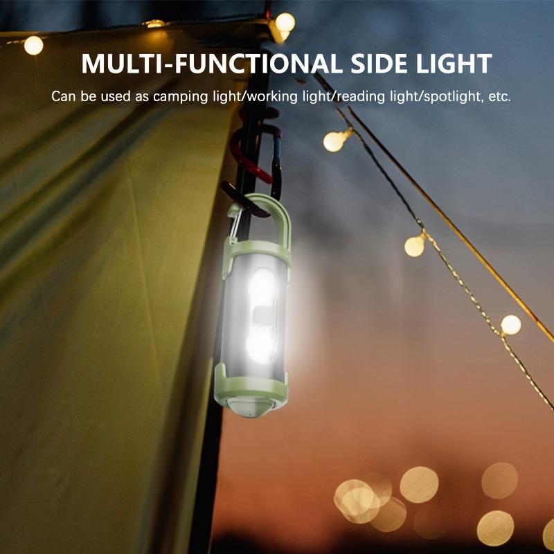 USB Rechargeable LED Flashlight with Adjustable Beam, Portable Keychain Flashlight with Hook for Camping, Emergency Situations, and Daily Use