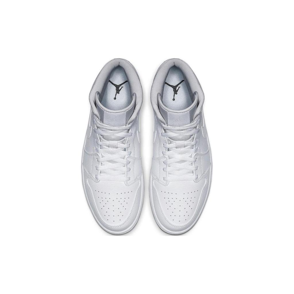 New JORDAN 1 Mid Triple White 2019 554724-129