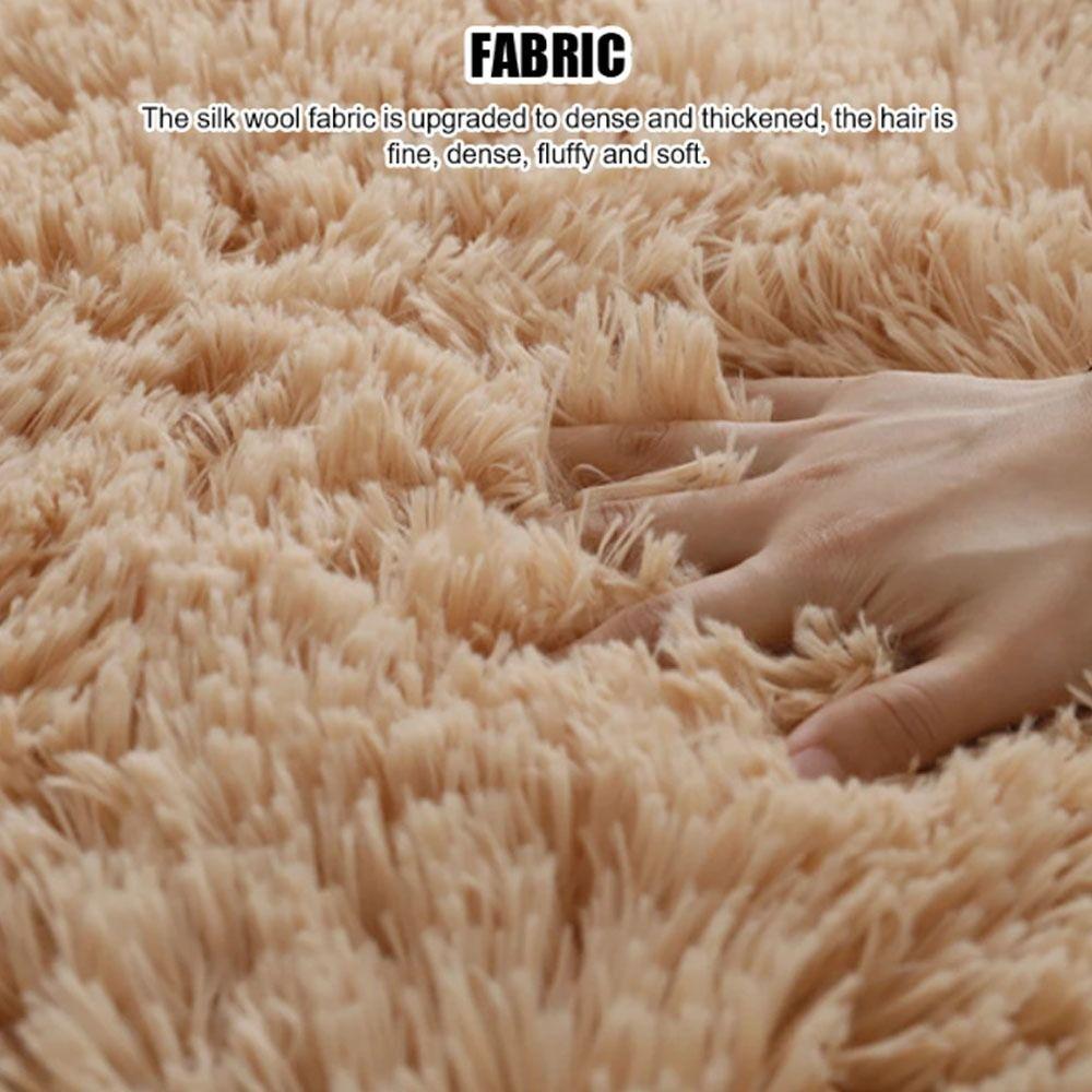 Non Slip Round Carpet Thickened Foot Mat Furry Carpet  For Living Room Home Decor Bedroom