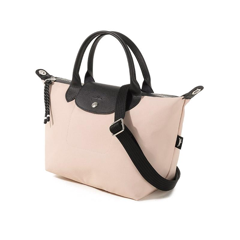 Longchamp Le Pliage Energy Recycled Canvas Dumpling Bag, One Shoulder Handbag Small Womens Nude