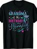 Mens Tshirt Trendy Style Grandma of the Birthday Mermaid Print with Ocean Elements Graphic Soft Breathable Cotton Blend