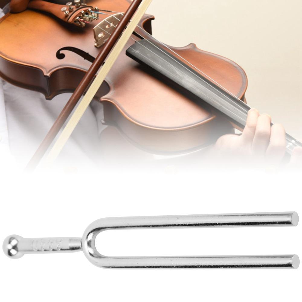 2 Stück Silberfarbene Stimmgabel Stahl Stimmgerät Klangreferenzwerkzeug Musikinstrumentenkalibrierung