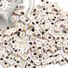 100pcs A-Z Acrylic Letter Square Beads Gold Color 6mm Large Hole Loose Bead for DIY Bracelet Necklace Jewelry Beaded Accessories