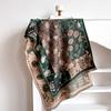 Luxury Winter Flower Imitaion Cashmere Scarves High Quality Women Thicken Wrap Shawl Ladies Warm Pashmina Peacock Besign Scarf