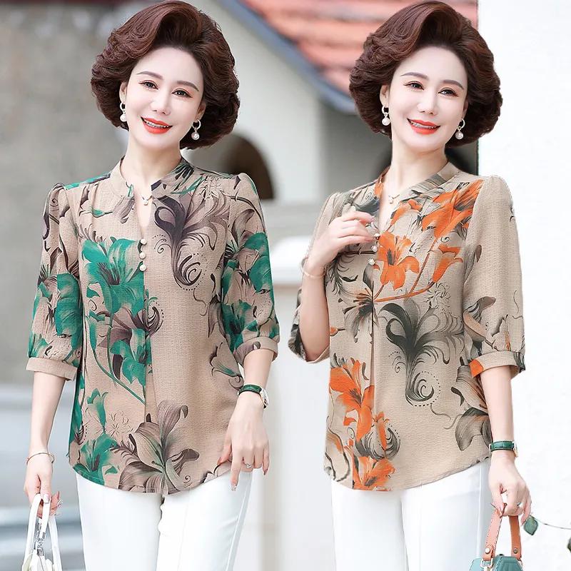 Women's Summer Plus Size Half-sleeved Sleeve V-neck Shirt Thin Comfortable Breathable Bottoming Shirt