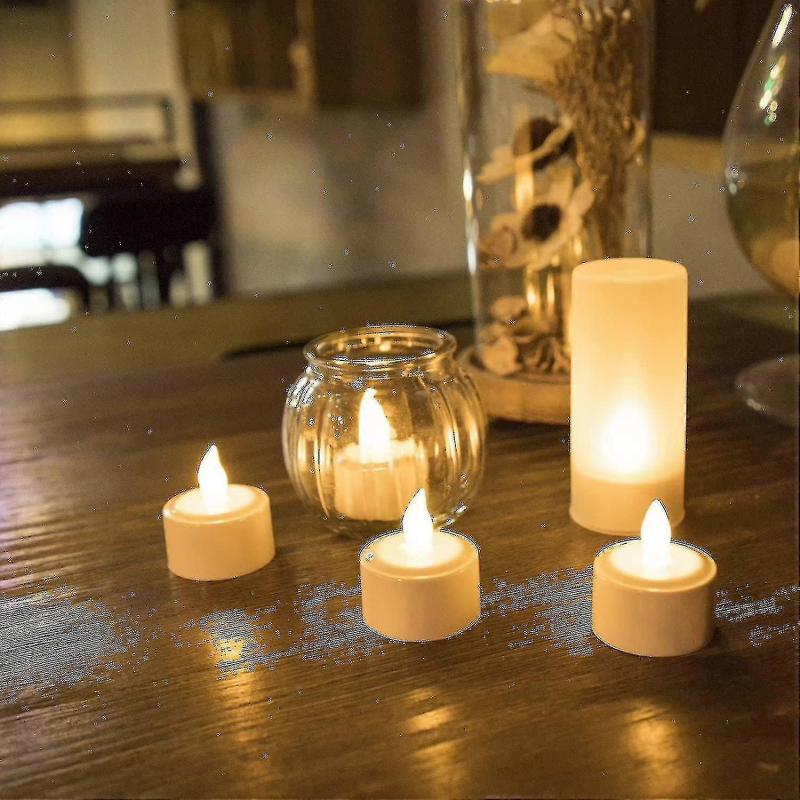 12 Candles Led Rechargeable Candle Electric Led Flame Flashing With Charging Station Decoration