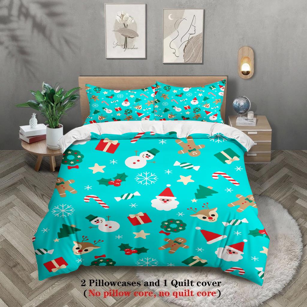 Christmas Bedding Set Single Twin Queen King Size Duvet Cover Set No Filling Christmas Gift For Home Decorations Gift