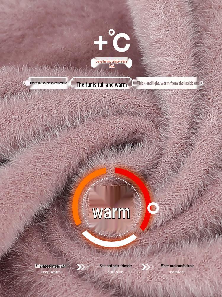 Damen-Winterpullover mit Samtfutter für mittlere und ältere Menschen - Kollektion 2025